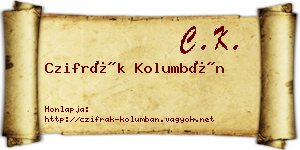 Czifrák Kolumbán névjegykártya